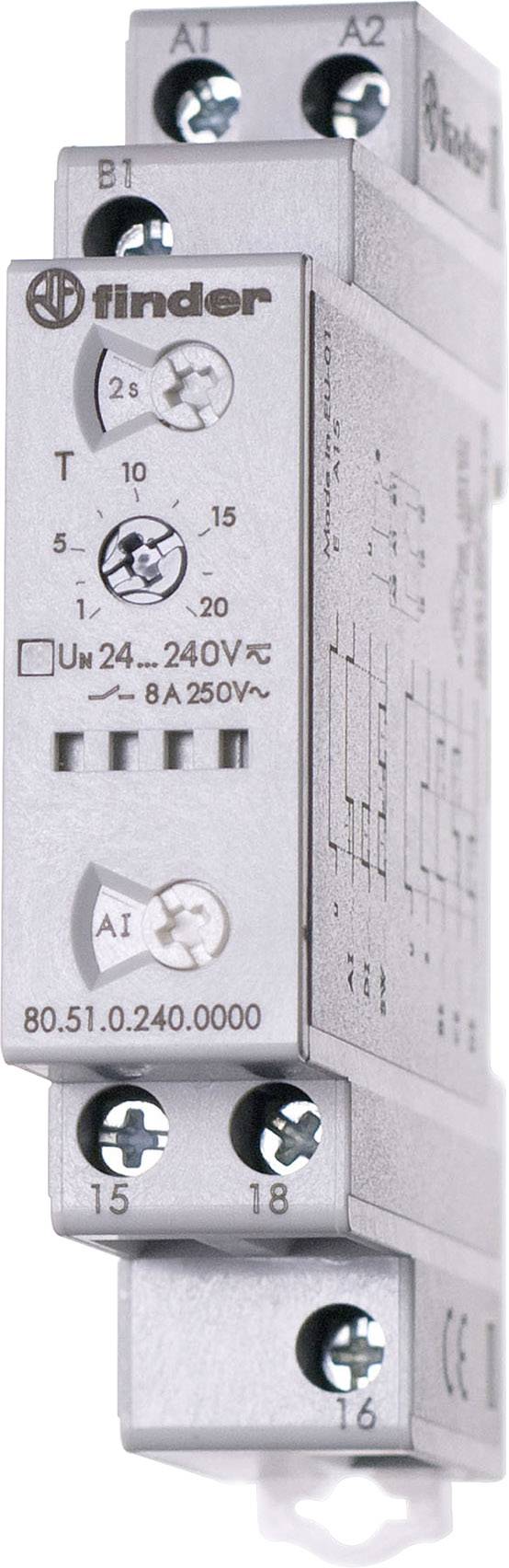 Przekaźnik czasowy Finder 80.51.0.240.0000, 0.1 s – 24 h, 400 V/AC, 8 A, 1 szt.