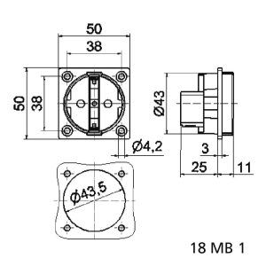 Bals Elektrotechnik 712 Gniazdo zmontowane IP20 szary Bals Elektrotechnik 712 Gniazdo zmontowane IP20 szary
