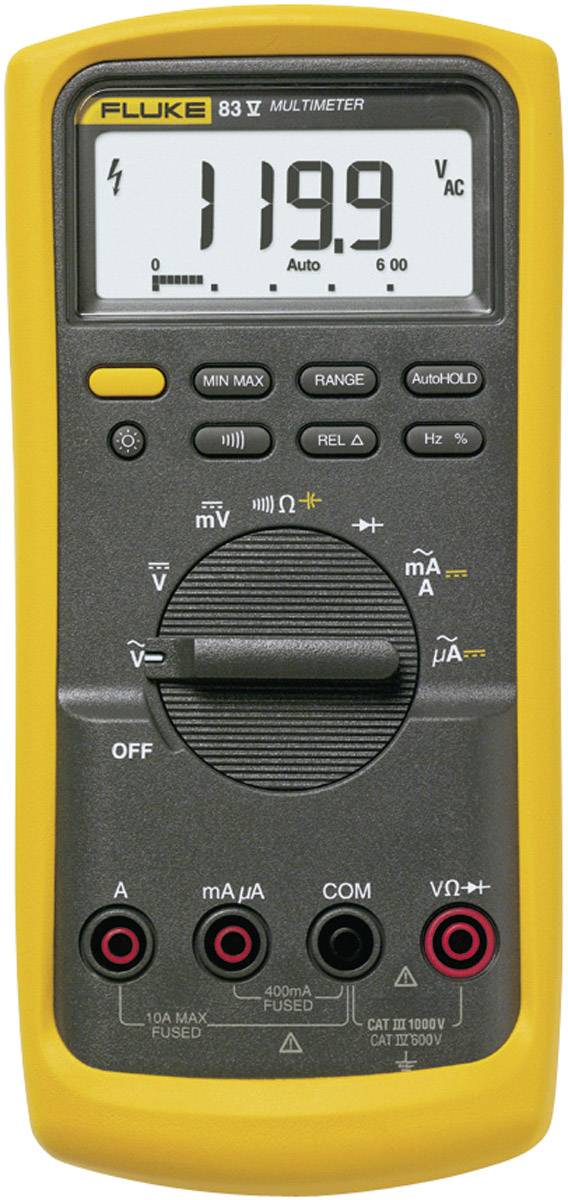 Fluke 83V/EUR Multimetr cyfrowy CAT III 1000 V, CAT IV 600 V Wyświetlane liczby: 6000 - obrazek 1