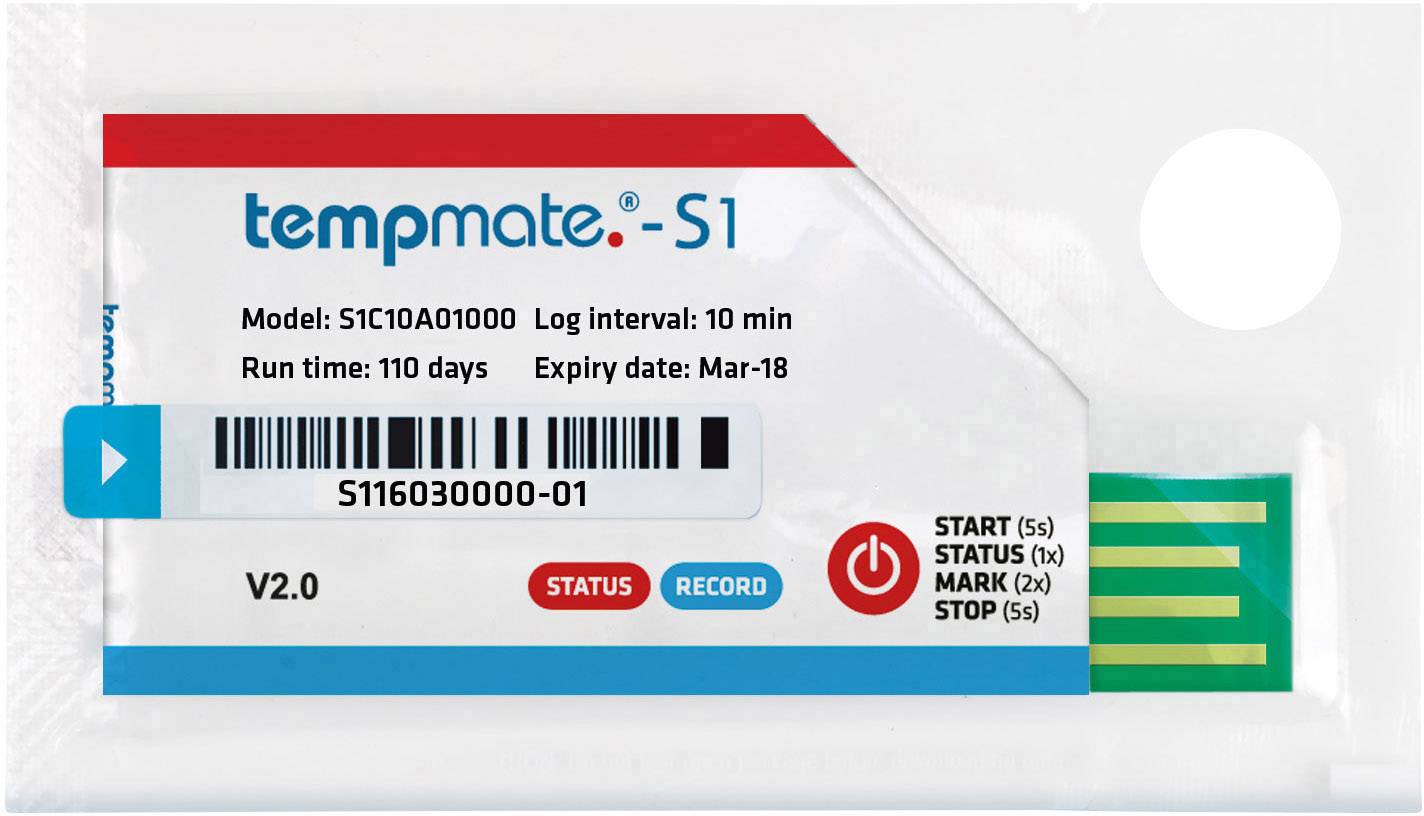 Rejestrator temperatury tempmate S1C10A01000 S1C10A01000 -30 do +70 °C - obrazek 1