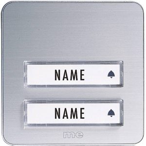 m-e modern-electronics KTA-2 A/S Płytka do dzwonka z nazwiskiem 2 x srebrny 12 V/1 A m-e modern-electronics KTA-2 A/S Płytka do dzwonka z nazwiskiem 2 x srebrny 12 V/1 A