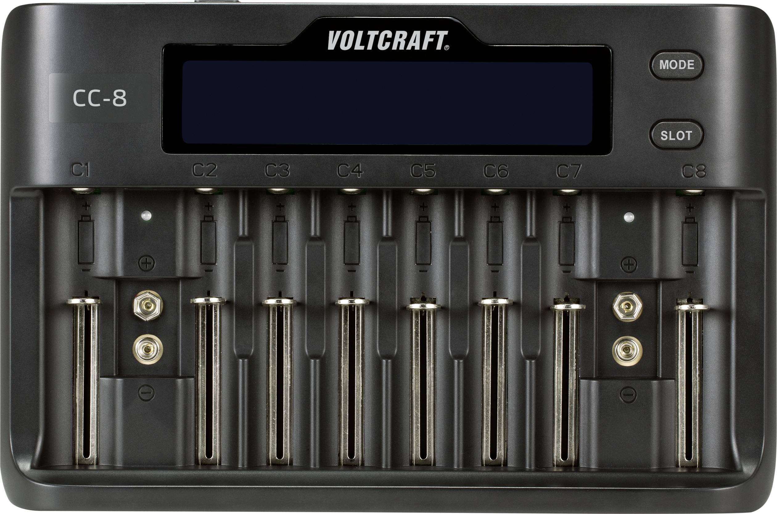 VOLTCRAFT CC-8 Ładowarka do akumulatorów LiIon, LiFePO, NiMH, NiCd A, AA, AAA, AAAA, 9 V , C, Sub-C, 10340, 14500, 16340 - obrazek 1