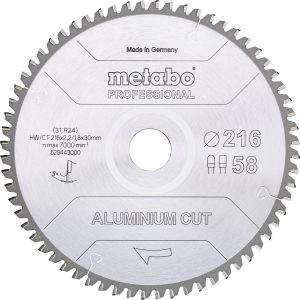 Tarcza tnąca Metabo ALUMINIUM CUT PROFESSIONAL 216 x 30 x 1.8 mm 1 szt. Tarcza tnąca Metabo ALUMINIUM CUT PROFESSIONAL 216 x 30 x 1.8 mm 1 szt.