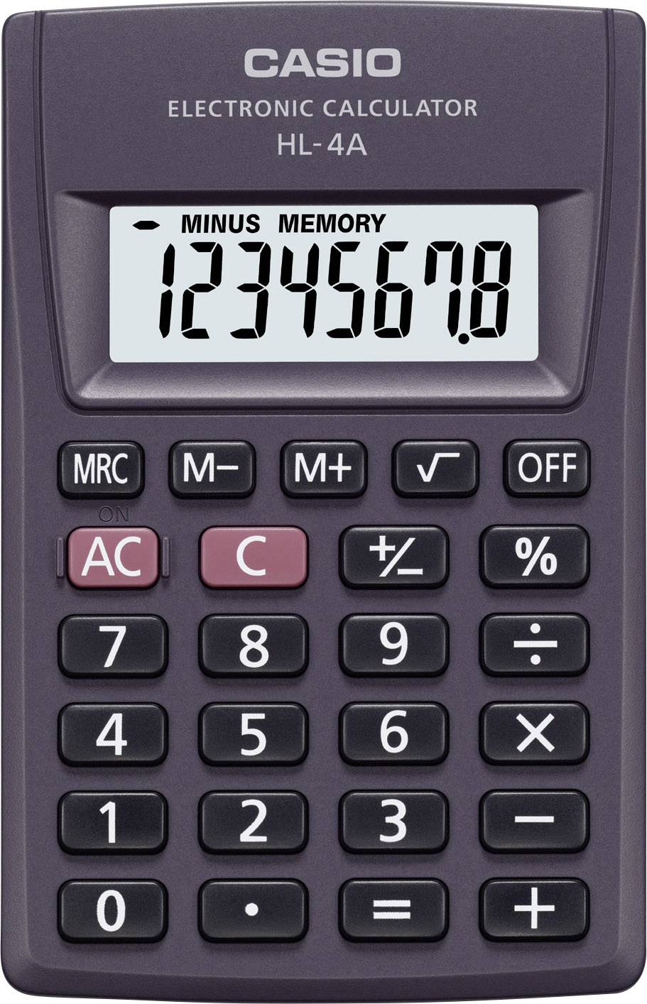 Casio HL-4A Kalkulator kieszonkowy antracytowy Wyświetlacz: 8 bateryjne (S x W x G) 56 x 9 x 87 mm - obrazek 1