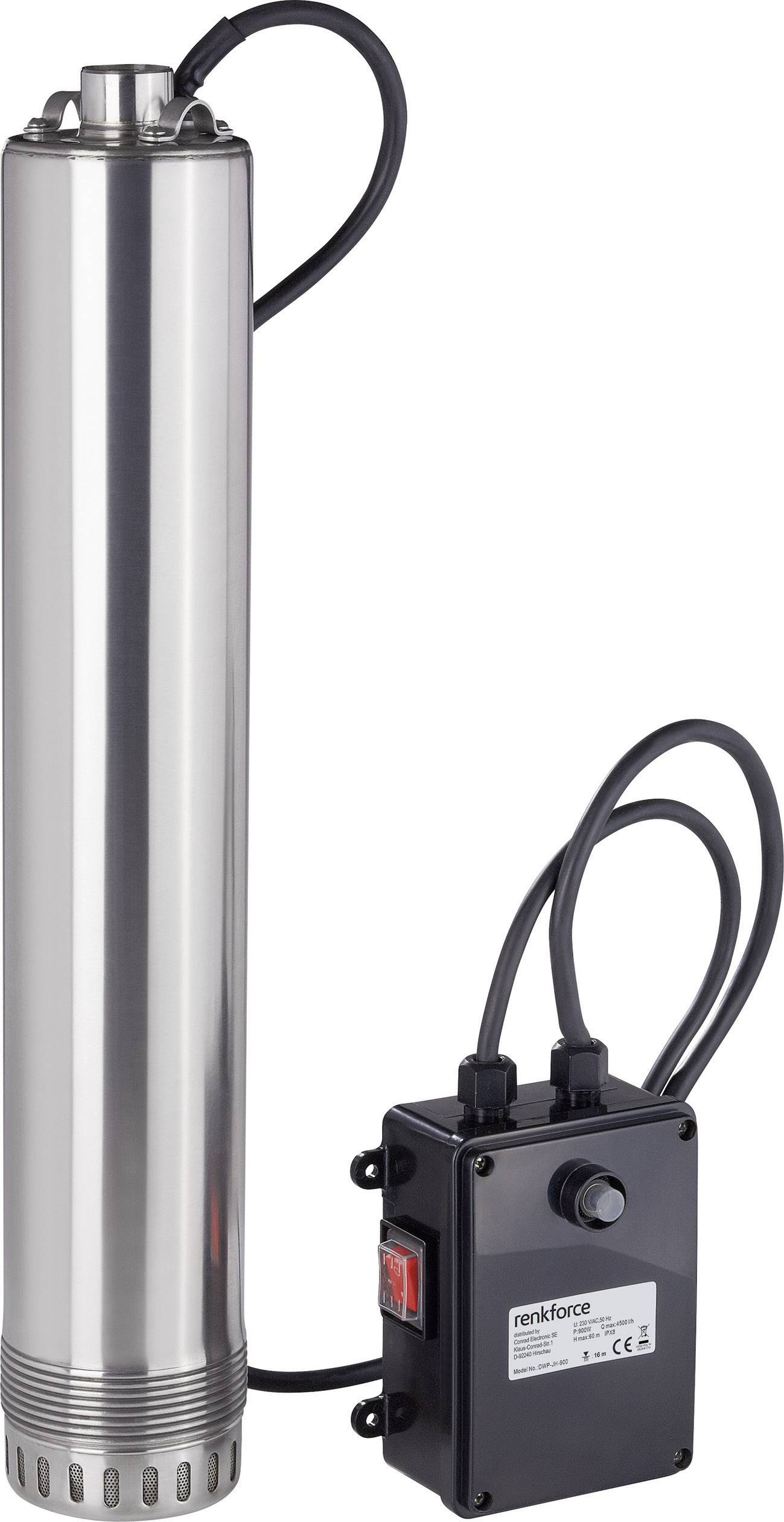 Pompa zanurzeniowa do studni głębinowej Renkforce 1210395, 900 W, 6 bar, 4500 l/h, 60 m - obrazek 1