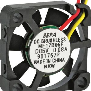 SEPA MF17B05FSE Wentylator osiowy 5 V/DC 1.1 m³/h (D x S x W) 17 x 17 x 4.5 mm SEPA MF17B05FSE Wentylator osiowy 5 V/DC 1.1 m³/h (D x S x W) 17 x 17 x 4.5 mm