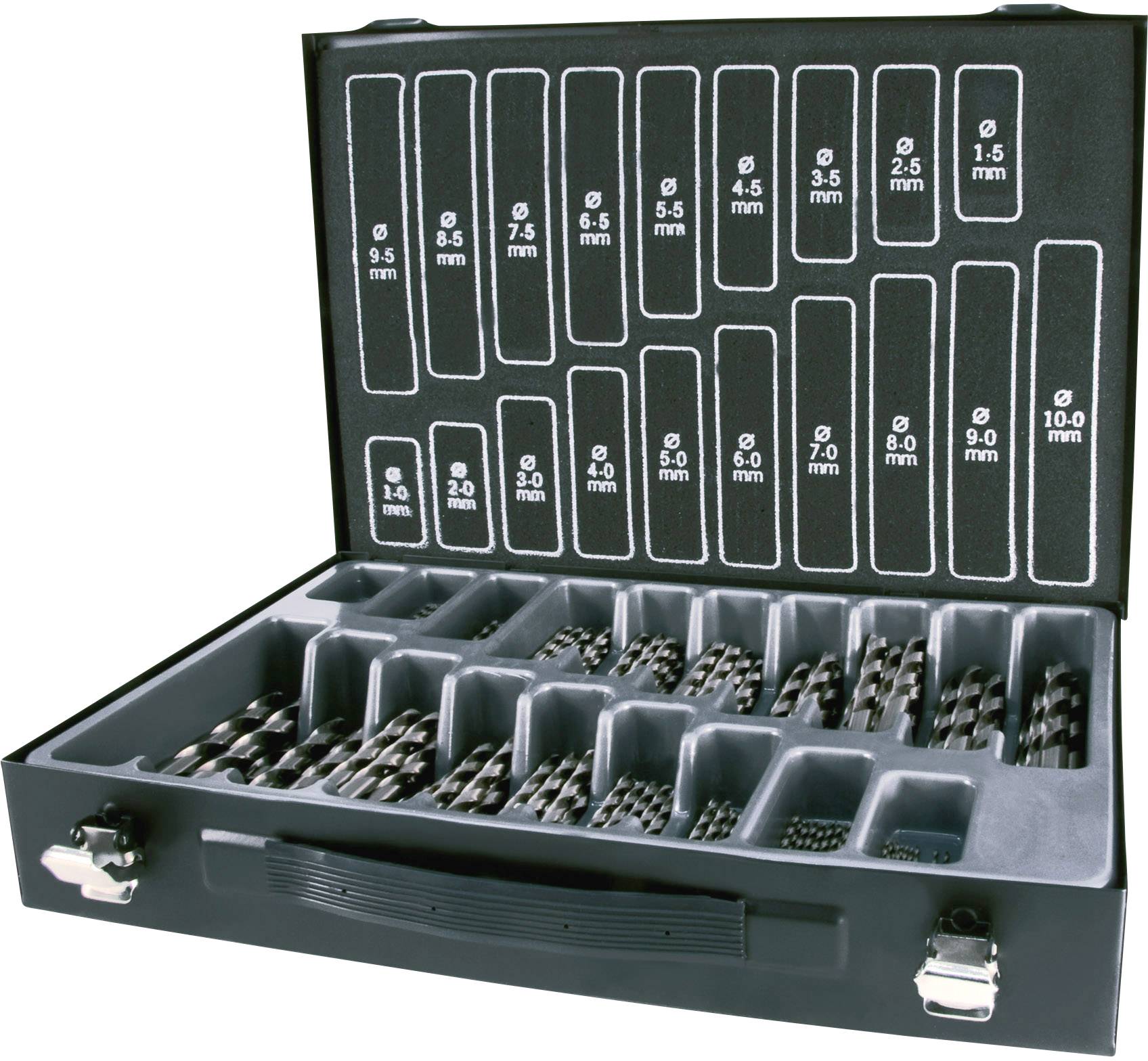 RUKO A214200 Zestaw wierteł krętych do metalu 170 szt. 1 mm, 1.5 mm, 2 mm, 2.5 mm, 3 mm, 3.5 mm, 4 mm, 4.5 mm, 5 mm, 5.5 - obrazek 1