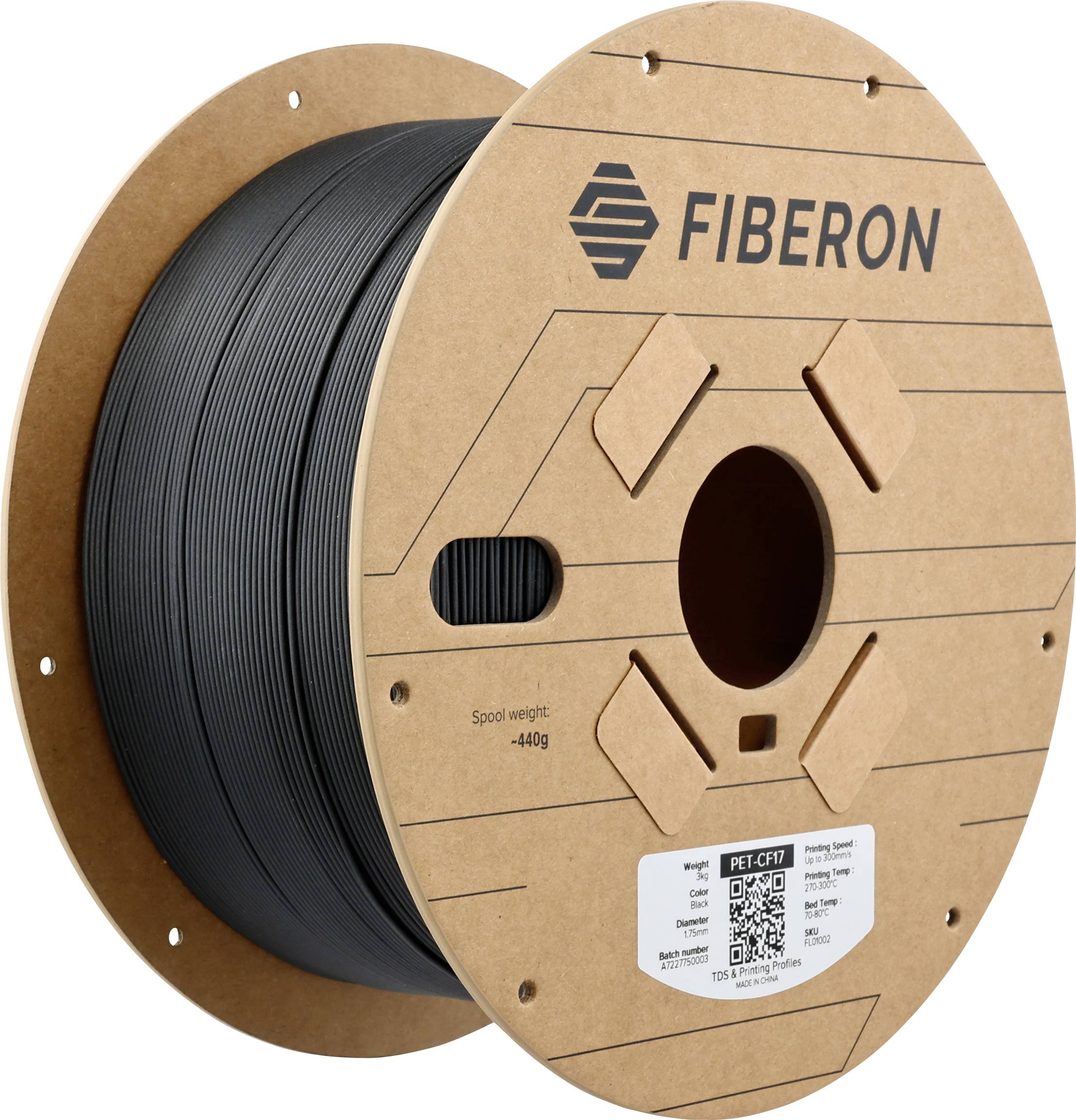 Polymaker FL01002 Fiberon™ PET-CF17 Filament do drukarek 3D PETG-rCF Wzmocniony włóknem węglowym, Duża sztywność, Odporn - obrazek 1