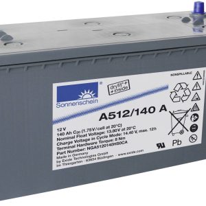 Akumulator ołowiowy GNB Sonnenschein A512/140 A NGA5120140HS0CA, ołowiowo żelowe, 12 V, 140 Ah Akumulator ołowiowy GNB Sonnenschein A512/140 A NGA5120140HS0CA, ołowiowo żelowe, 12 V, 140 Ah