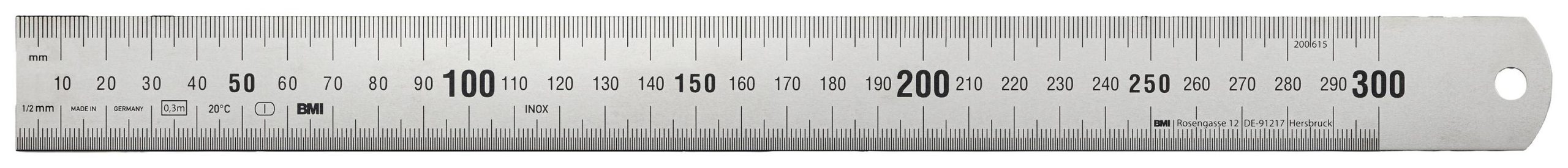 Przymiar liniowy BMI biegsamer Stahlmaßstab 1000mm 18x0,5mm VA DIN2968 plus6 963100030 - obrazek 1