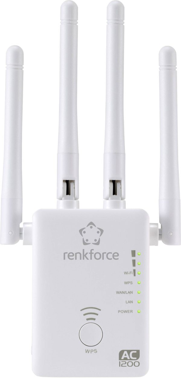 Wzmacniacz sygnału, repeater Wi-Fi Renkforce WS-WN575A3 Dual Band AC1200 RF-3804172, RJ45, 2.4 GHz, 5 GHz