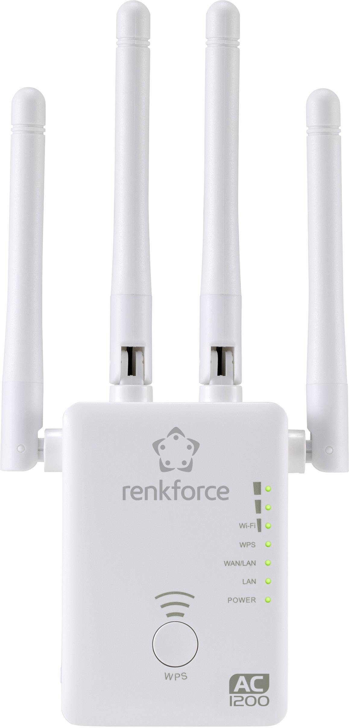 Wzmacniacz sygnału, repeater Wi-Fi Renkforce WS-WN575A3 Dual Band AC1200 RF-3804172, RJ45, 2.4 GHz, 5 GHz - obrazek 1