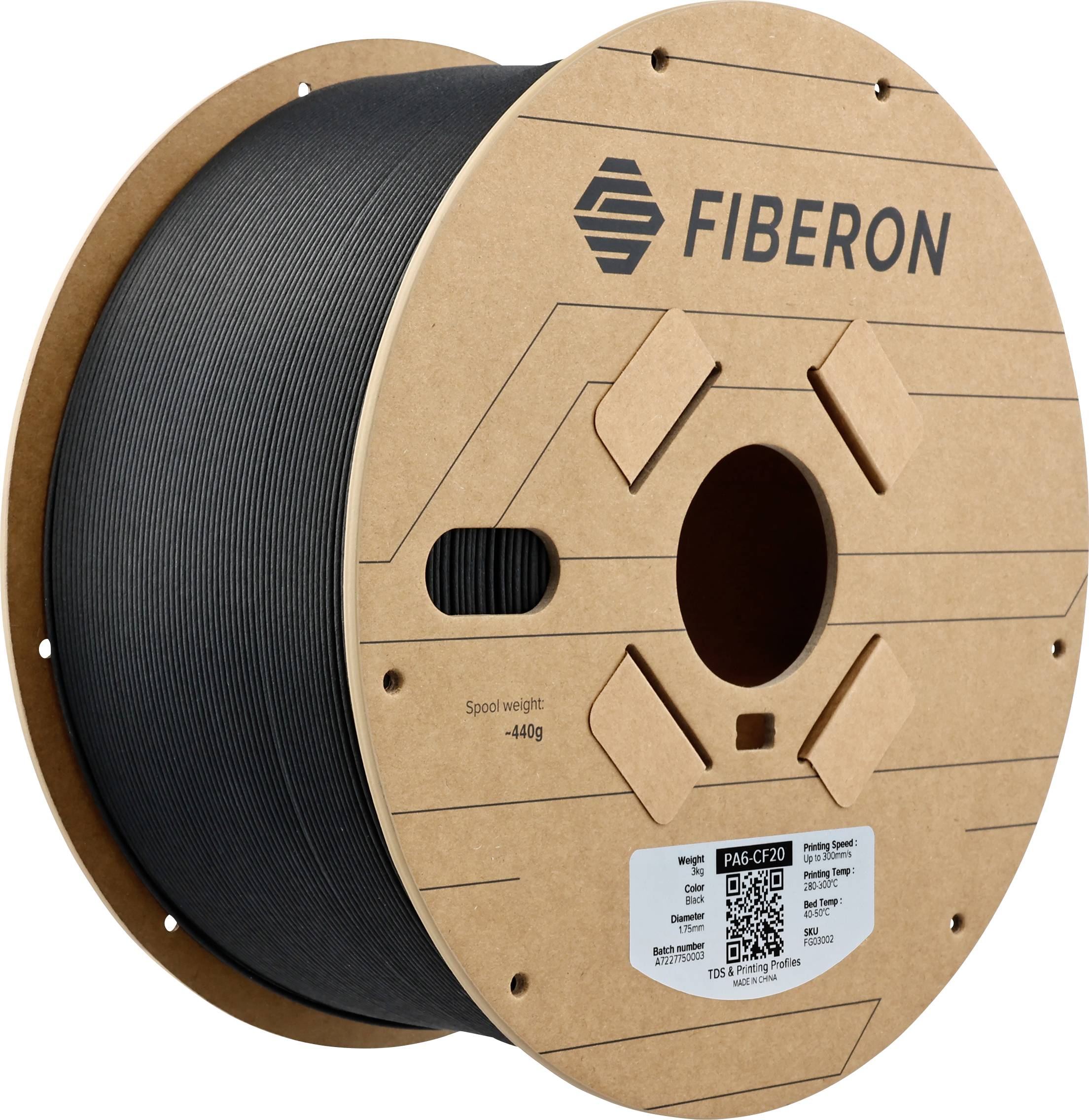Filament do drukarek 3D PA6-CF Polymaker FG03002, Średnica filamentu: 1.75 mm, 3000 g, czarny - obrazek 1