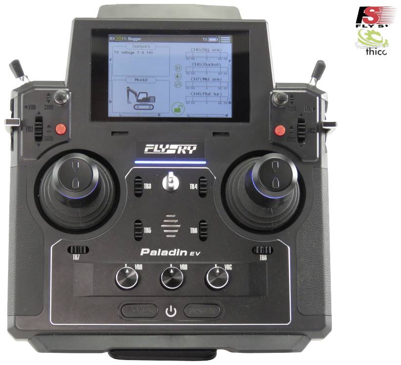 Aparatura pulpitowa FlySky Paladin PL18EV Flag 41001, 2,4 GHz, Ilość kanałów: 18, 1.012 kg - obrazek 1