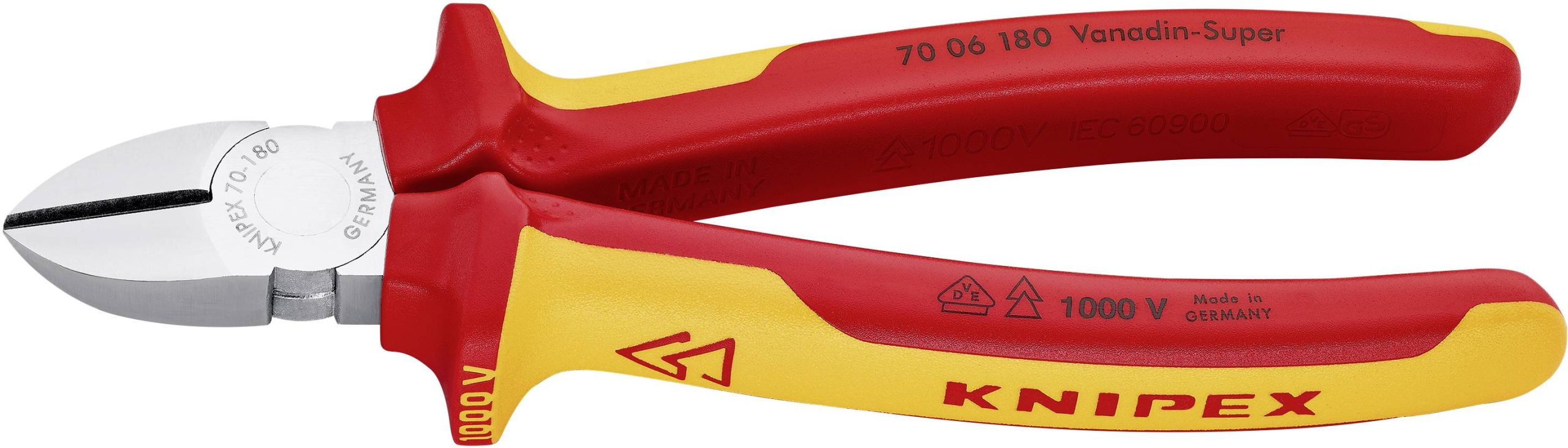 Szczypce boczne Knipex 70 06 180, 180 mm, 62 HRC, VDE - obrazek 1