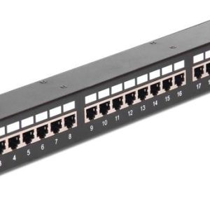 Delock 43295 Patch panel 483 mm (19″) CAT 6 1 U czarny Delock 43295 Patch panel 483 mm (19″) CAT 6 1 U czarny