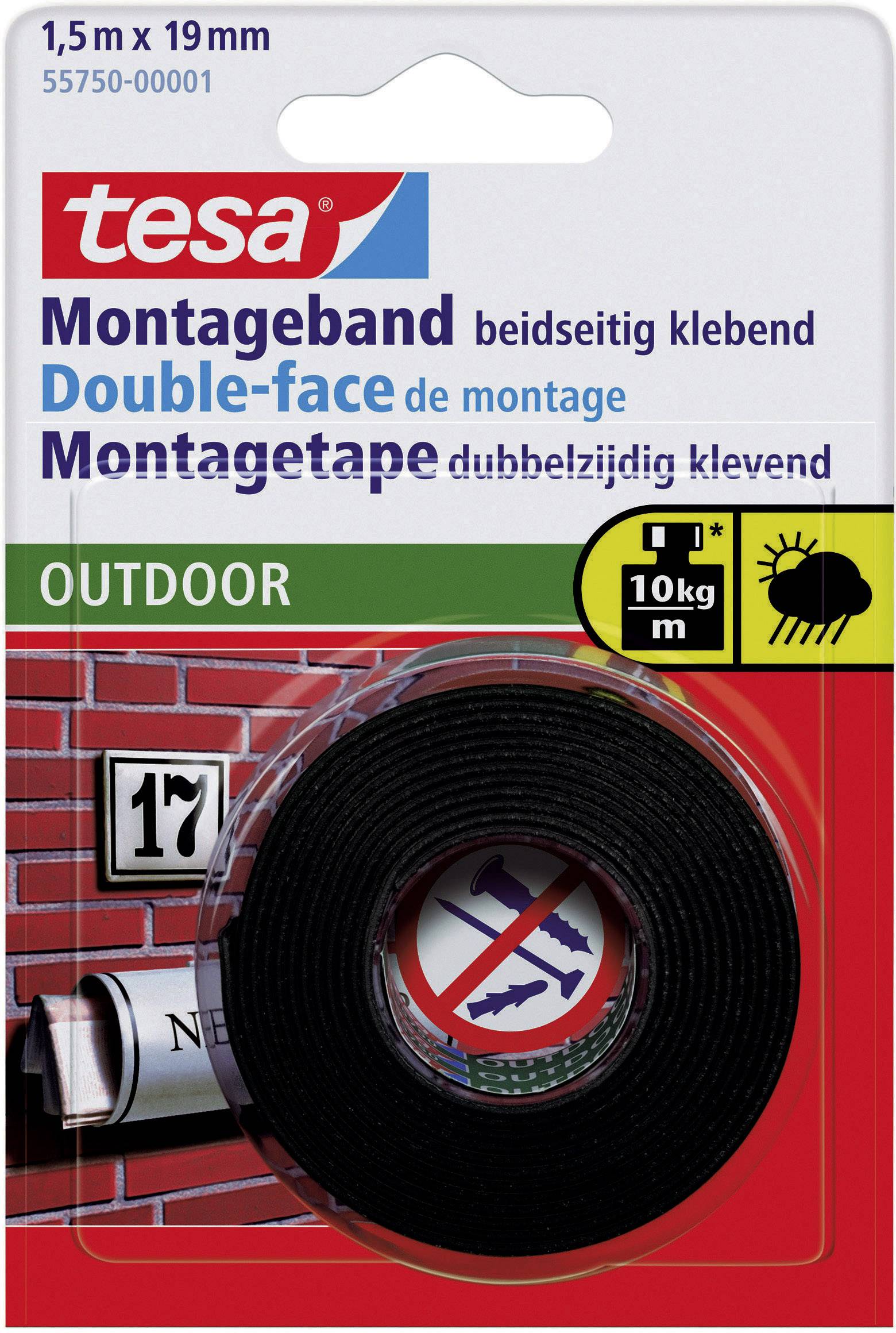 Taśma montażowa tesa tesa® Powerbond 55750-00001-03 OUTDOOR (D x S) 1.5 m x 19 mm 1.5 m 1 szt. - obrazek 1