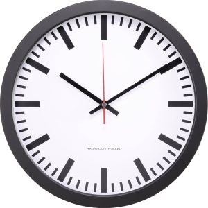 MXP301201 Sterowany radiowo Zegar ścienny 30 cm x 45 mm czarny MXP301201 Sterowany radiowo Zegar ścienny 30 cm x 45 mm czarny