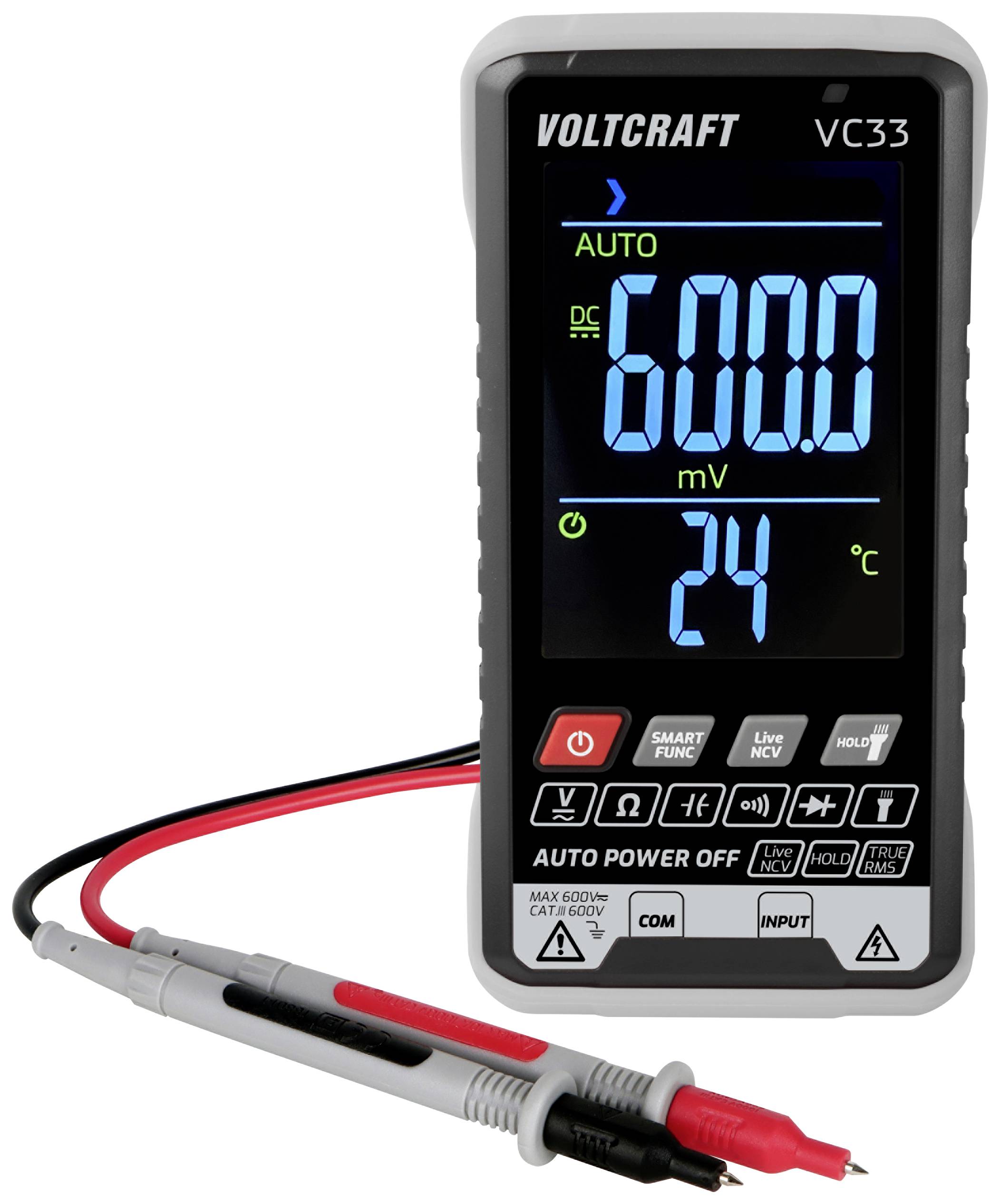 VOLTCRAFT VC33 Multimetr cyfrowy CAT III 600 V Wyświetlane liczby: 5999 - obrazek 1