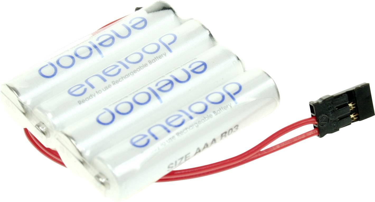 Pakiet akumulatorów AAA, NiMH Panasonic eneloop Reihe F1x4, Ilość ogniw: 4, 4.8 V, 750 mAh, Przewód, wtyczka - obrazek 1