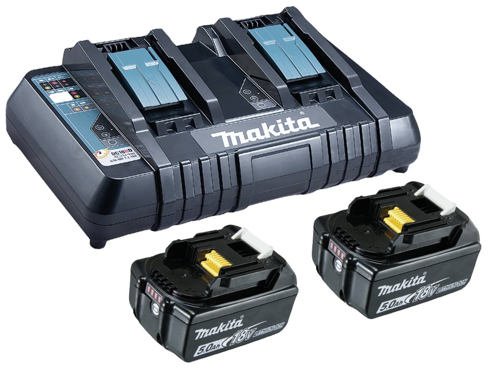 Makita 199482-2 BL 1850B + DC18RD Ładowarka i akumulator do elektronarzędzi 18 V 5 Ah Li-Ion - obrazek 1