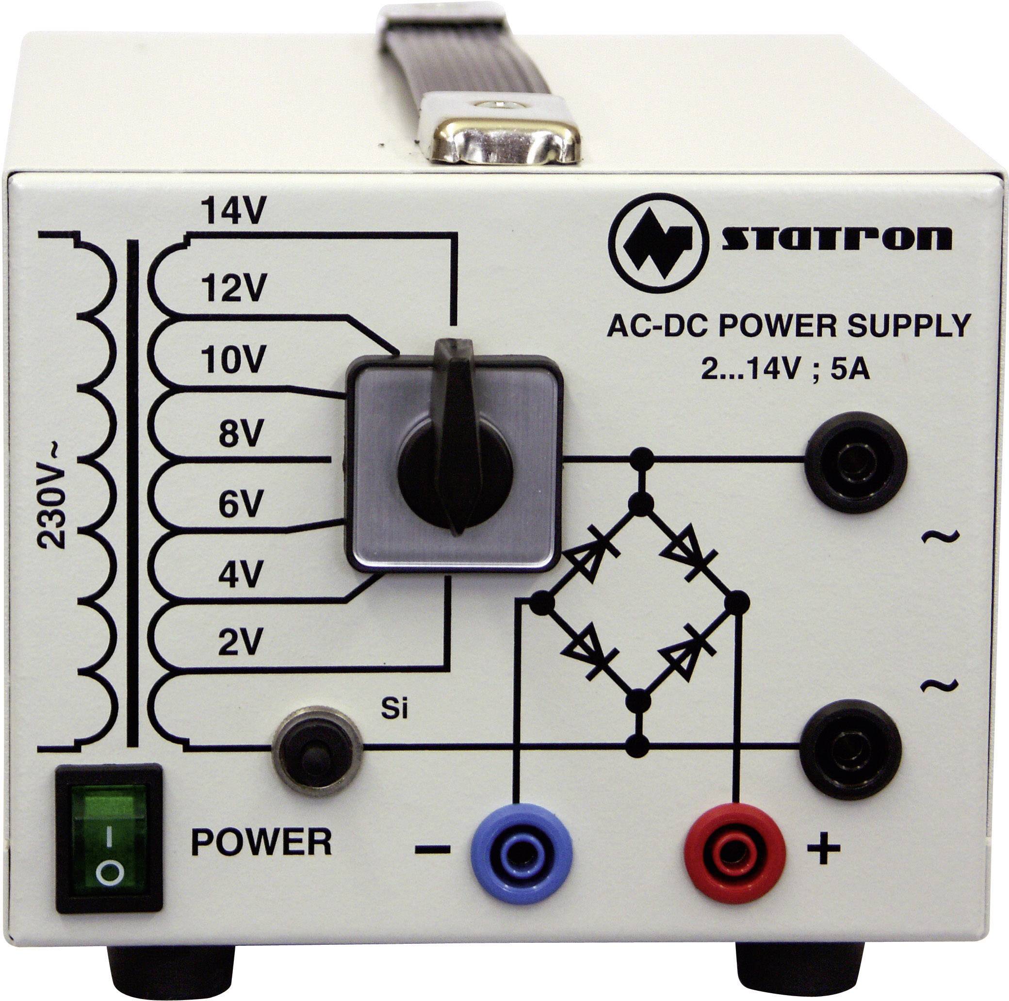 Zasilacz laboratoryjny regulowany Statron 5359.3 2 - 14 V/AC 5 A 75 W - obrazek 1