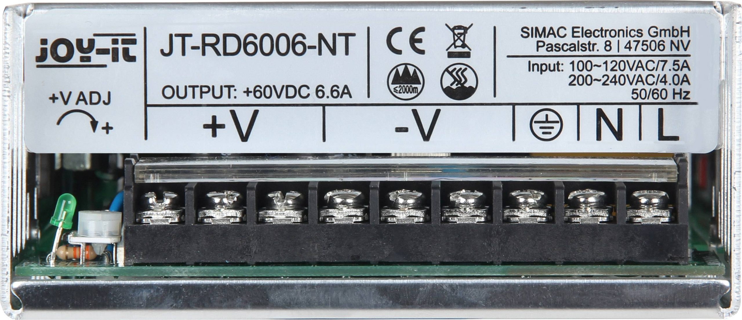 Zasilacz przemysłowy, stałe napięcie Joy-it 60 V/DC (max.) 6.6 A (max.) 400 W - obrazek 1