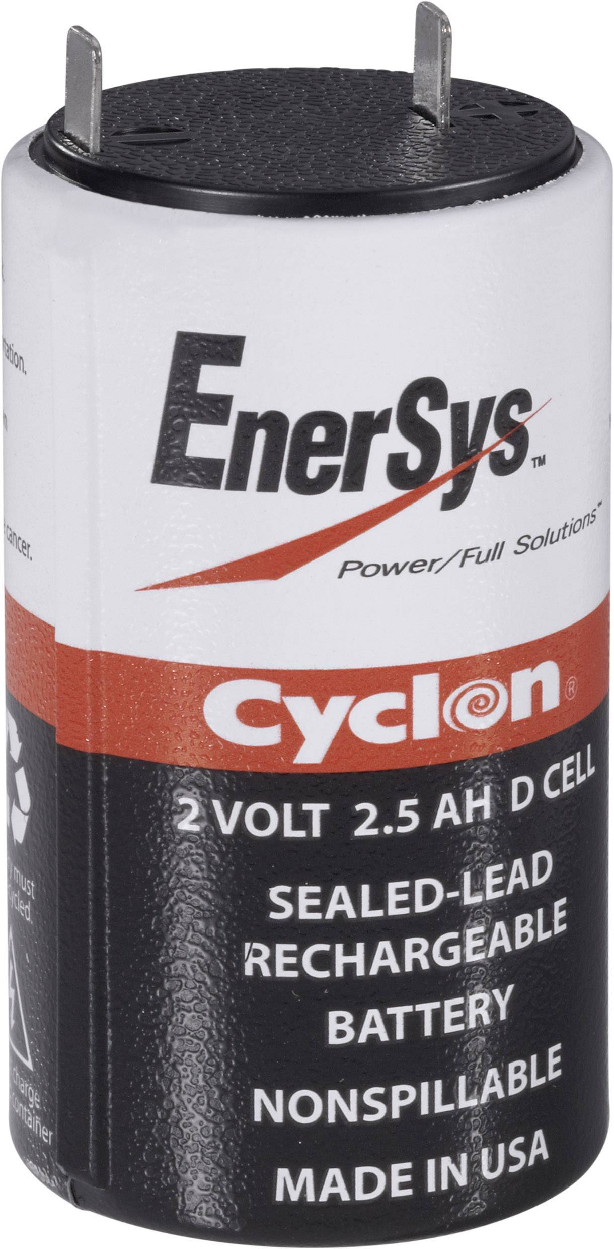 EnerSys Hawker Cyclon D 0810-0004 Akumulator ołowiowy 2 V 2.5 Ah AGM (Ø x W) 34 mm x 68 mm płaska wtyczka 4,8 mm bezobsł - obrazek 1