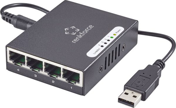Renkforce RF-4270245 RF-4270245 Switch sieciowy 4 porty 1000 MBit/s zasilanie USB