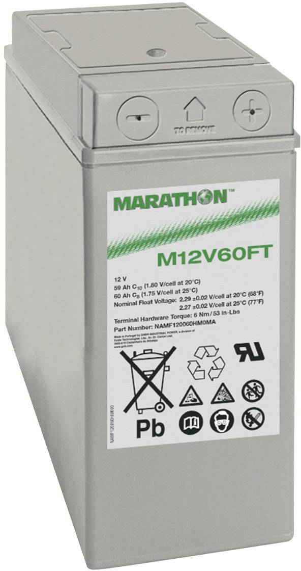 Akumulator ołowiowy GNB Marathon EXIM12V60FT NAMF120060HM0FB, AGM, 12 V, 59 Ah - obrazek 1