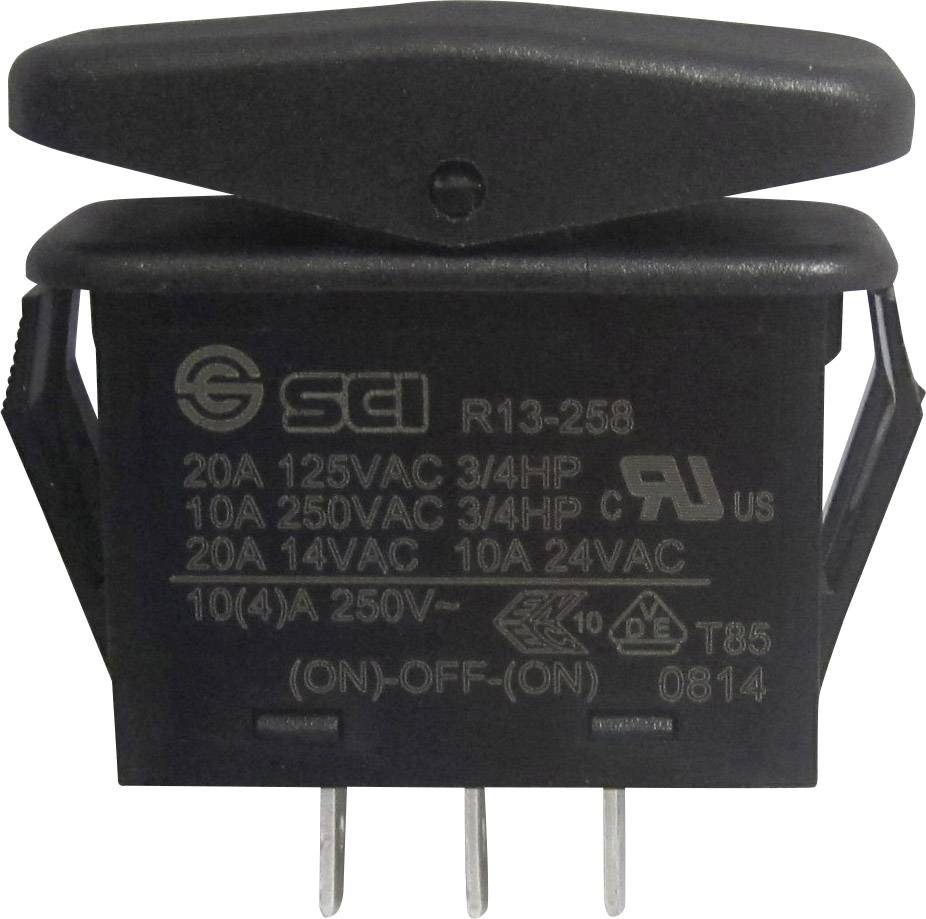 TRU COMPONENTS 1587863 Przełącznik kołyskowy TC-R13-258I 14 V/AC 21 A 1 x (wł)/wył/(wł) IP66 chwilowy/0/chwilowy 1 szt. - obrazek 1