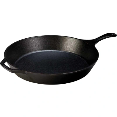 Lodge 38 cm / 15 cali wstępnie zaprawiona żeliwna okrągła patelnia/patelnia - obrazek 1