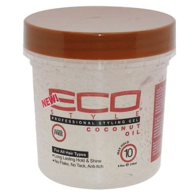 Ecoco Eco Style Gel Oil kokosowy Bez alkoholu Do wszystkich rodzajów włosów Długi okres trwałości i połysku cekinów szczypców Przeciwswędzenie 8 oz/236 ml