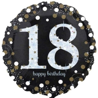 Balon foliowy, Urodziny 18, Sparkling Celebrations Gold, 18′
