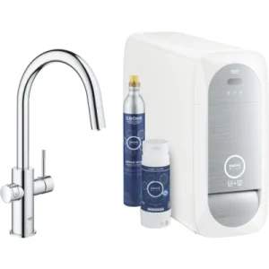 Zestaw Startowy Z Baterią Kuchenną C Oraz Filtrem Do Wody Grohe Blue Home 31541000 Chrom